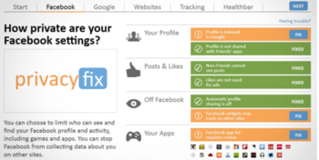 Privacyfix for Firefox screenshot
