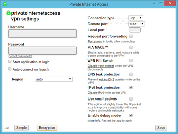 Private Internet Access screenshot 3