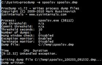 ProcDump screenshot