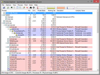 Process Explorer Portable screenshot