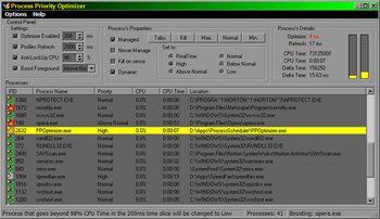 Process Priority Optimizer screenshot