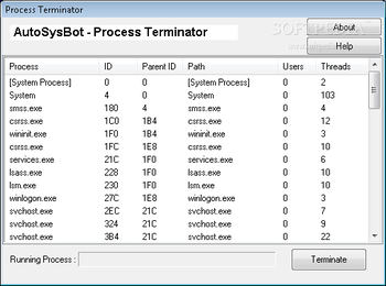 Process Terminator screenshot