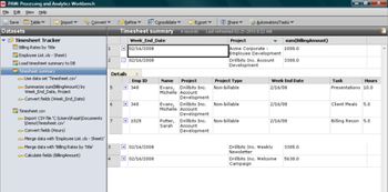 Processing and Analytics Workbench screenshot