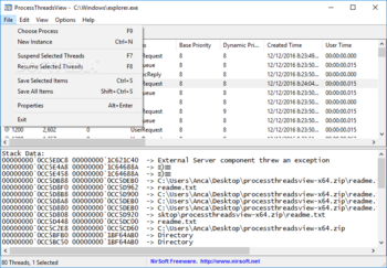 ProcessThreadsView screenshot 2