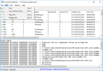 ProcessThreadsView screenshot 3