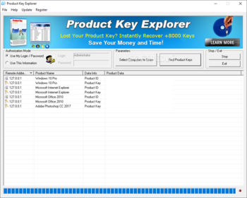 Product Key Explorer screenshot