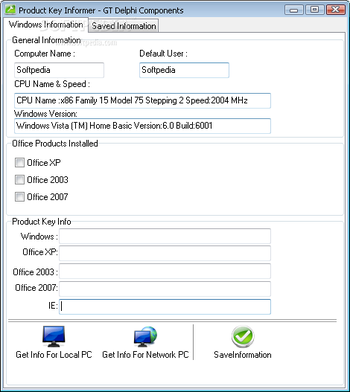 Product Key Informer screenshot