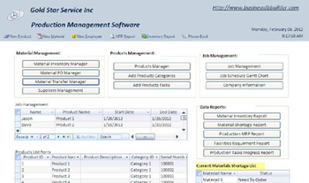 Production Management Software screenshot