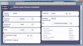 Professional Lease Finance Calculator screenshot
