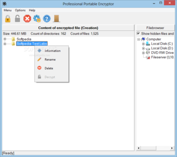 Professional Portable Encryptor screenshot