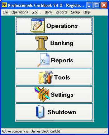 Professionals Cashbook screenshot