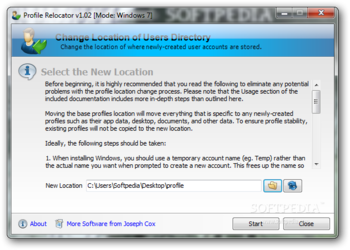 Profile Relocator screenshot