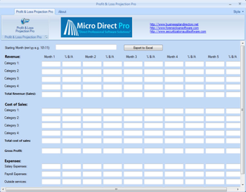 Profit & Loss Projection Pro screenshot