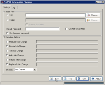 ProfPDF Information Manager screenshot