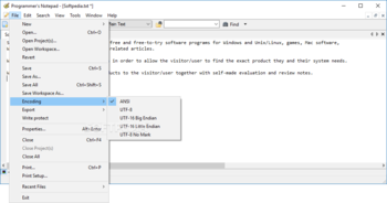 Programmer's Notepad screenshot 2