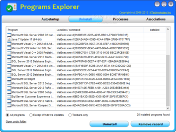 Programs Explorer screenshot 2