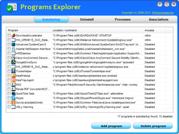 Programs Explorer screenshot