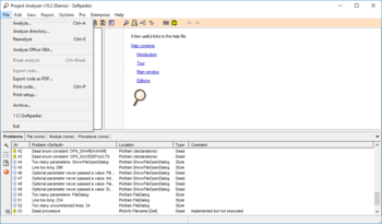 Project Analyzer screenshot 2