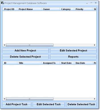 Project Management Database Software screenshot