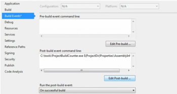 ProjectBuildCounter screenshot