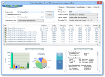 ProjectCodeMeter screenshot