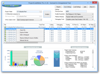 ProjectCodeMeter screenshot 2