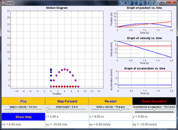 Projectile motion screenshot