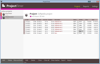 ProjectTimer screenshot