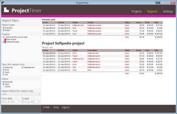 ProjectTimer screenshot 2