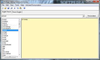 ProLingo English French Talking Dictionary screenshot