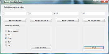 Proportions Calculator screenshot