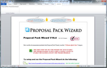 Proposal Pack Wizard SalesForce.com screenshot