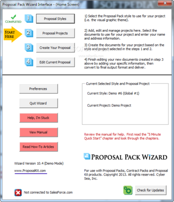 Proposal Pack Wizard SalesForce.com screenshot 2
