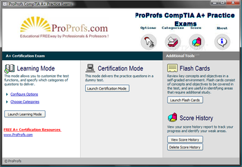 Proprofs COMPTIA A+ Practice Exams screenshot