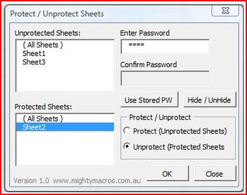 Protect Sheets screenshot