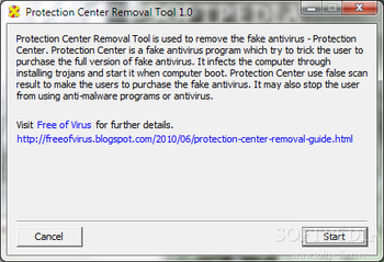 Protection Center Removal Tool screenshot