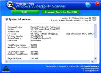 Protector Plus Windows Vulnerability Scanner screenshot