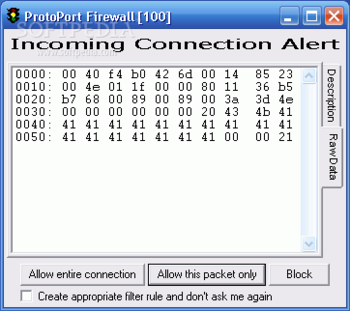 Protoport Personal Firewall screenshot 2