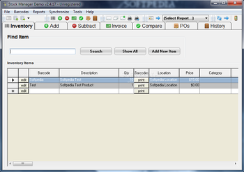 Proxis Stock Manager screenshot