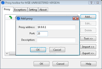 Proxy Toolbar for MSIE screenshot 2