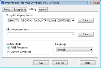 Proxy Toolbar for MSIE screenshot 3