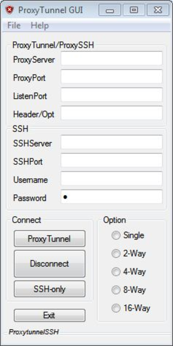 ProxyTunnel GUI Portable screenshot