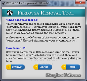 PRT (Perlovga Removal Tool) screenshot