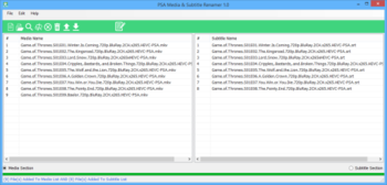 PSA Media & Subtitle Renamer screenshot