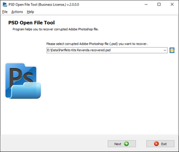 PSD Open File Tool screenshot
