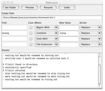 PSRenamer screenshot
