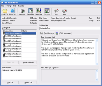 PSS Bulk Mailer screenshot