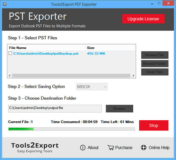 PST Exporter screenshot