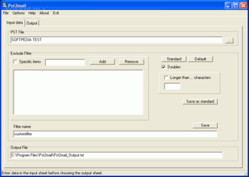 Pst2mail screenshot
