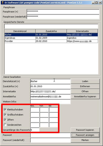 PswGen screenshot